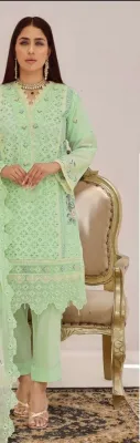 Bin Hameed Raiqa Embroidered Chickenkari Lawn  2