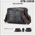 Men's Genuine Leather Captain Niu Double-Layer  Horizontal Style 11inch Laptop Bag