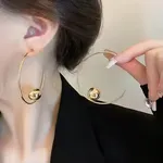 Big Round Ball Hoop Earrings