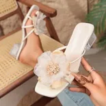 Floral High-Heel Sandals 