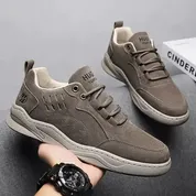 Faux Suede Leather Lace Up Casual Shoes