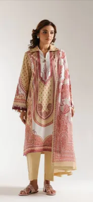 ETHNC - PRINTED 3 PIECE SUIT UNSTITCHED