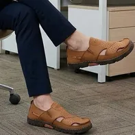 Metro Men’s Patent Leather Ethnicwear Pathani Sandal