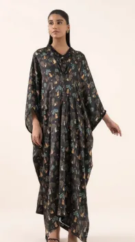 SAPPHIRE - Printed Silk Kaftan