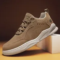 Faux Suede Leather Lace Up Casual Shoes