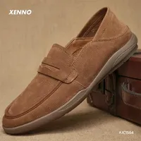 COWHIDE GENUINE LEATHER SLIP-ON LOAFERS SHOES