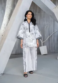 Noorma Kaamal - 2  PIECE WHITE AND BLACK