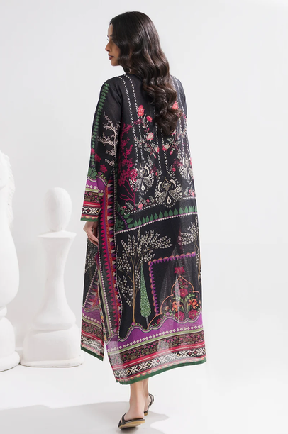 ZELLBURY | Printed Kaftaan Slub Textured Dress - 2893