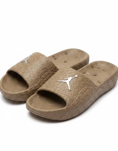 Jordan Jumpman Slides – Elephant Print Strap, 3 Colorways: Black, Sand, Tan