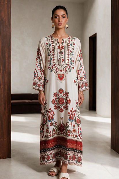 ZELLBURY | Printed Kaftaan Dress - 3077