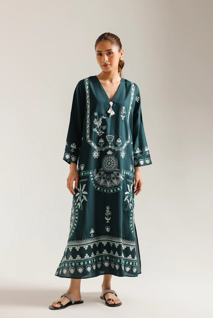 ETHNC | 1 PIECE EMBROIDERED DRESS | TEAL | E9233/102/711