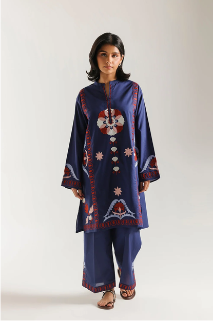 ETHNC | 2 PIECE EMBROIDERED SUIT | DEEP BLUE | E7825/102/620