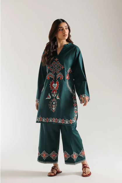 ETHNC | 2 PIECE EMBROIDERED SUIT | FOREST GREEN | E7826/102/704