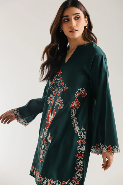 ETHNC | 2 PIECE EMBROIDERED SUIT | FOREST GREEN | E7826/102/704