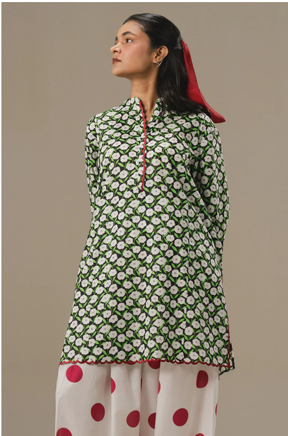 COCO BY ZARASHAHJAHAN | LIGHT EMBROIDERY SHIRT,  DOTTED SHALWAR