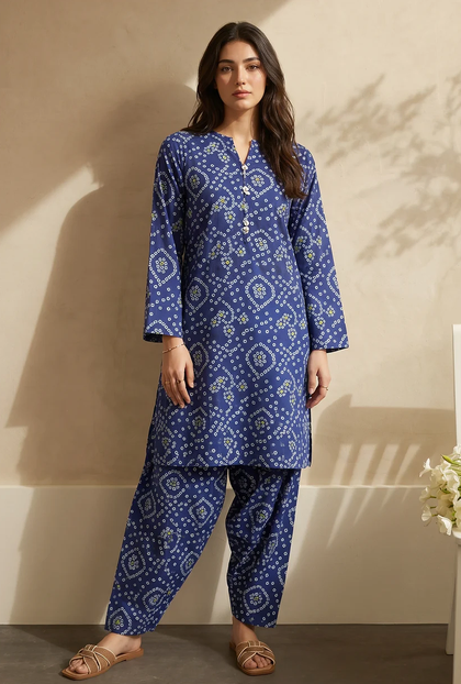 ZELLBURY | LIMELIGHT Viscose Cotton KAFTAN (Pret)