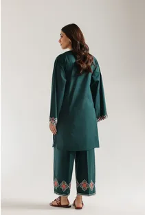 ETHNC | 2 PIECE EMBROIDERED SUIT | FOREST GREEN | E7826/102/704