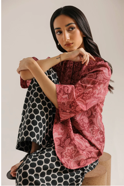 ETHNC - PRINTED 2 PIECE SUIT |  SHIRT - STRAIGHT RELAXED FIT - WIDE QUARTER SLEEVES - REGULAR LENGTH | TROUSER - WIDE-LEG FIT - REGULAR LENGTH