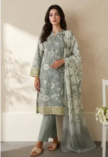 ZELLBURY 3 PIECES PRINTED LAWN (Kurta Dupatta Trouser - 2489)