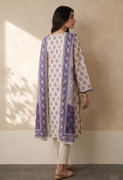 ZELLBURY 2 PIECES PRINTED TEXTURED LAWN (Kurta Dupatta)