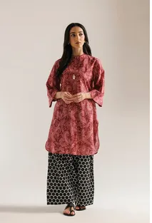 ETHNC - PRINTED 2 PIECE SUIT |  SHIRT - STRAIGHT RELAXED FIT - WIDE QUARTER SLEEVES - REGULAR LENGTH | TROUSER - WIDE-LEG FIT - REGULAR LENGTH
