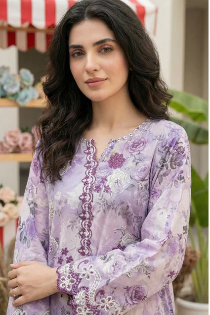 Lakhany 02 Piece Ready to wear Printed Embroidered Shirt & Trouser 0409 