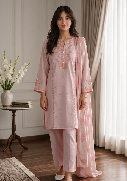 ZELLBURY | Embroidered Kurta Dupatta Trouser - 2722