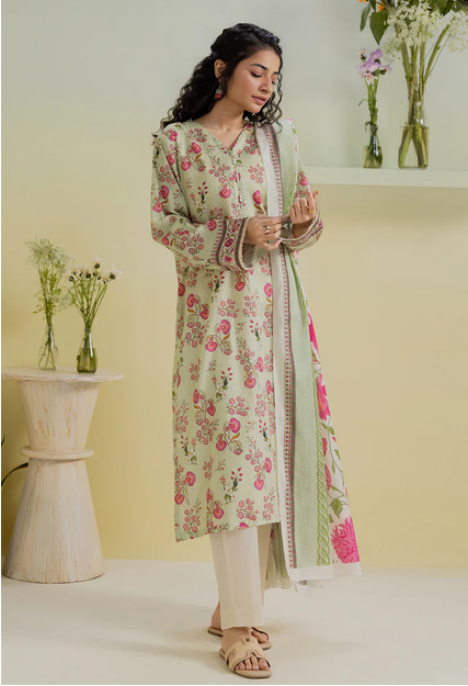 ZELLBURY 2 PIECES PRINTED LAWN (Kurta Dupatta)