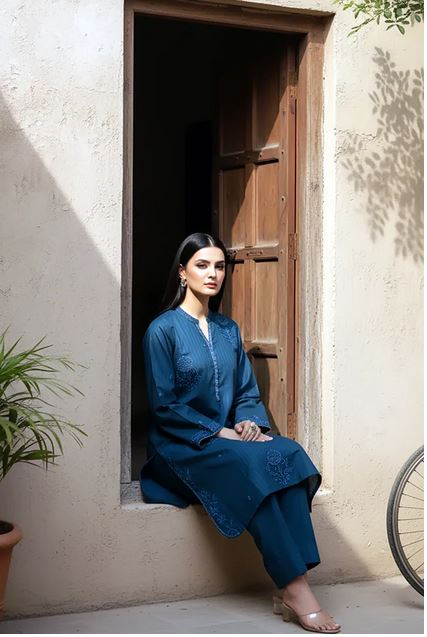 Lakhany 02 Piece Ready to wear Embroidered Shirt & Trouser