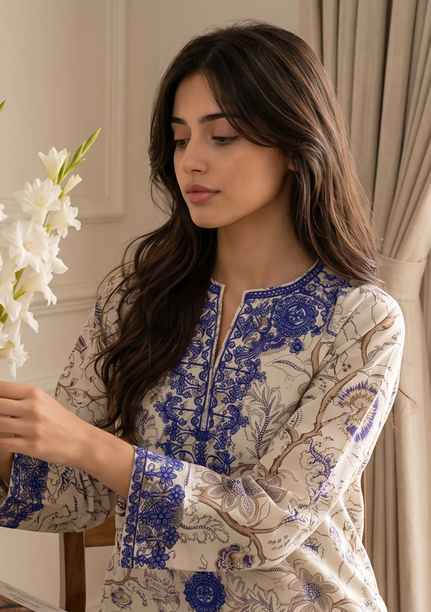 ZELLBURY | Embroidered Kurta Dupatta Trouser - 2186