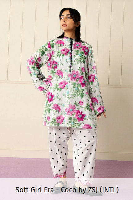 CocobyZarashahjahan Soft Girl Era floral-printed cambric kurta