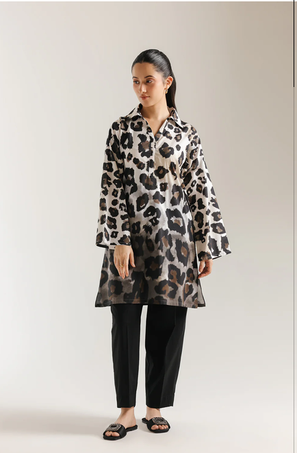 ETHNC 2 PIECES | SHIRT - COLLAR NECK WITH SLIT - FLARED SLEEVES - SHORT LENGTH | TROUSER - STRAIGHT FIT