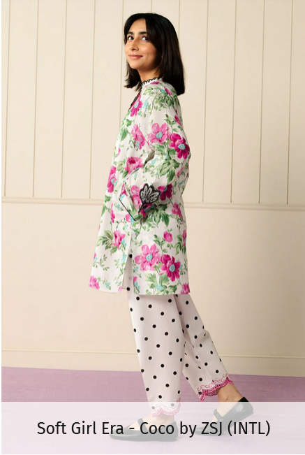 CocobyZarashahjahan Soft Girl Era floral-printed cambric kurta