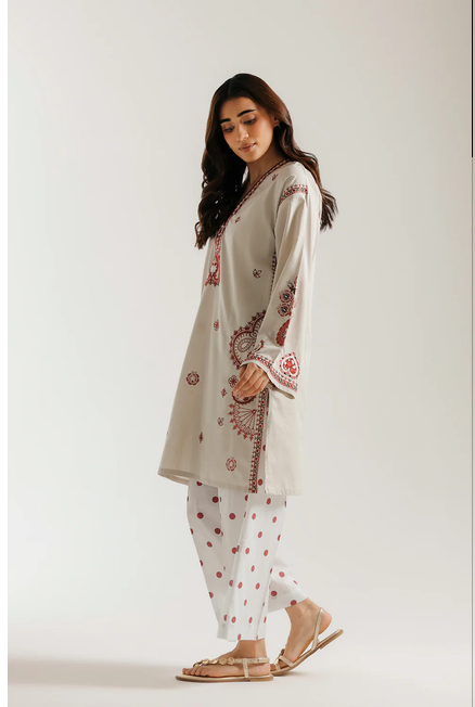 ETHNC | EMBROIDERED SUIT 2 PIECE | SHIRT - RELAXED FIT - FULL SLEEVES - V NECKLINE - REGULAR LENGTH | TROUSER - STRAIGHT FIT - REGULAR LENGTH 