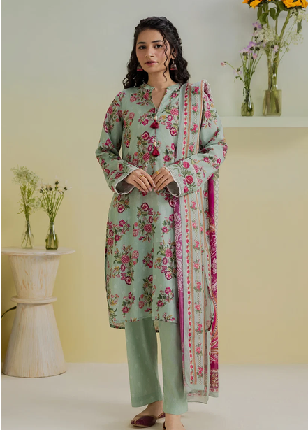 ZELLBURY | 3 PIECE PRINTED Kurta Dupatta Trouser - 2445