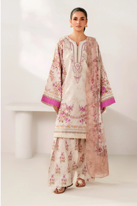 XENIA , AERAL |  3 PIECE , Printed & Embroidered Lawn Shirt