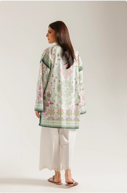 ETHNC PRINTED KURTI | SHIRT -  PASTEL GREEN | E8016/102/721 