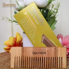 Oporajita Green Natural Wooden Hair Comb