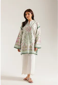 ETHNC PRINTED KURTI | SHIRT -  PASTEL GREEN | E8016/102/721 