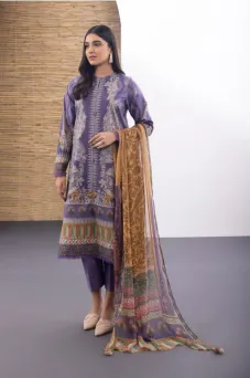 SAPPHIRE - 3 Piece - Printed Lawn Suit  UNSTITCHED 6
