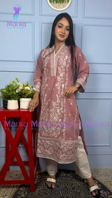 Desert Rose // All Over Embroidery Work Slub Cotton Fabric // Co-Ord’s 2PCS Set
