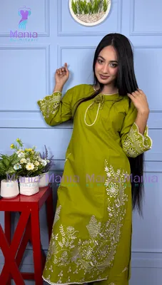 Emerald Parrot // Soft U-Cut Slub Cotton Fabric // Co-Ord’s 2PCS Set