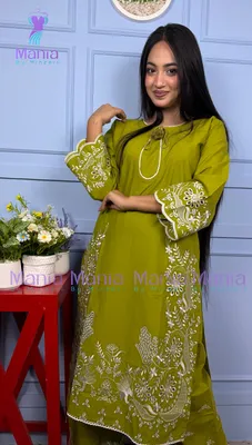 Emerald Parrot // Soft U-Cut Slub Cotton Fabric // Co-Ord’s 2PCS Set
