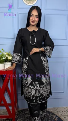 Midnight Elegance // Soft U-Cut Slub Cotton Fabric // Co-Ord’s 2PCS Set