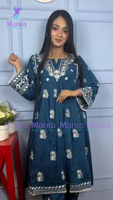 Midnight Blue // Round Frock Cotton Fabric // Co-Ord’s 2PCS Set