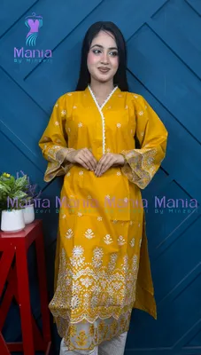 Harvest Gold // Chikenkari Work Embroidery Work Cotton Fabric // Co-Ord’s 2PCS Set