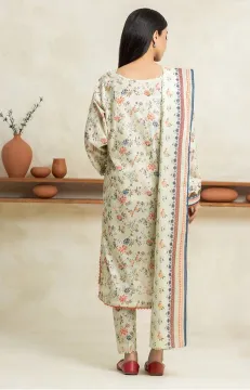 EDENROBE - Allure Lawn Unstitched Printed 3Pc Suit 3