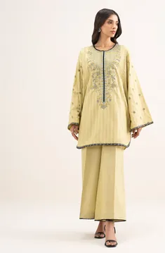 Sapphire 2 Piece  Embroidered Leno Kara Shirt & Pant