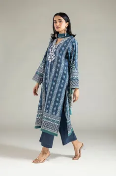 KHAADI Embrioderied Lawn 3-Piece Dress