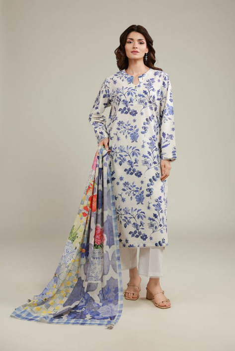 KHAADI | Printed | 100% COTTON Fabrics 3 Piece DRESS